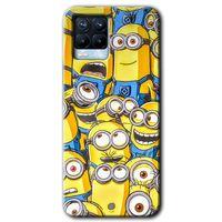 MRCİLETİSİM Realme 8 Pro Kılıf HD Desen Baskılı Arka Kapak + Temperli Cam - Minion Ordusu