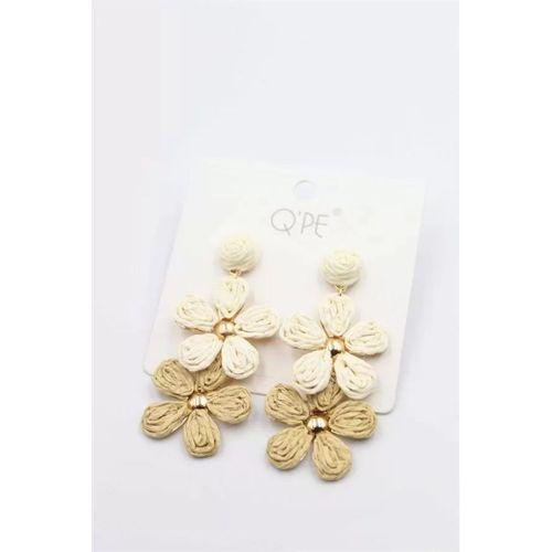 Hasır Çiçek Küpe - ÇOK RENKLİ