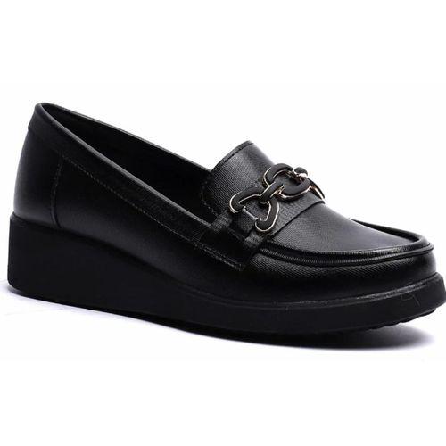 KUUM LONDON K152504 Siyah Dolgu Taban Kadın Ayakkabı