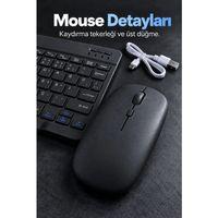 Bluetooth Klavye Mouse Seti Türkçe Tuş Dizilimli Beyaz