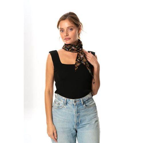 Vual Fular Çiçek Siyah 6240