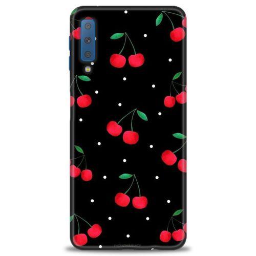 Samsung Galaxy A7 2018 Kılıf HD Baskılı Kılıf - Kirazlar + Tam Ekran Koruyucu