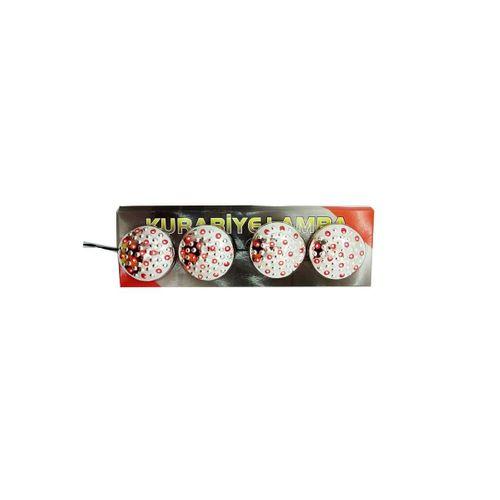 UNİVERSAL Yapışkan Kurabiye Ledli Lamba 4 Lü Kırmızı