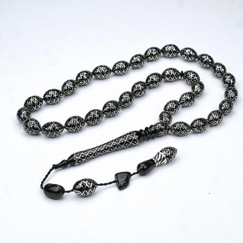 Oltu Taşı Koleksiyonluk Özel İşlemeli Tespih