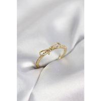 Fiyonk Model Zirkon Taşlı Gold Renk Kadın Yüzük