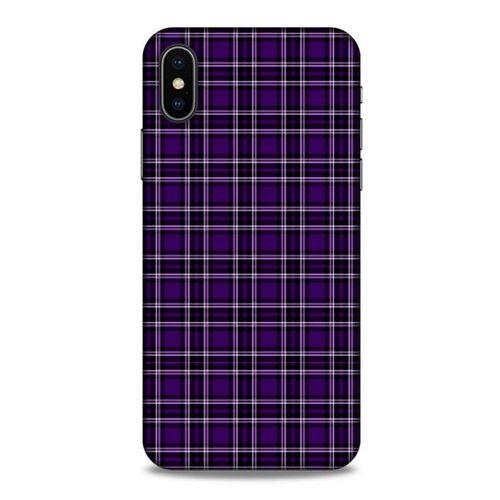 Apple iPhone XS Uyumlu Kılıf Mor Delisi (11) Tam Koruma Çizgili