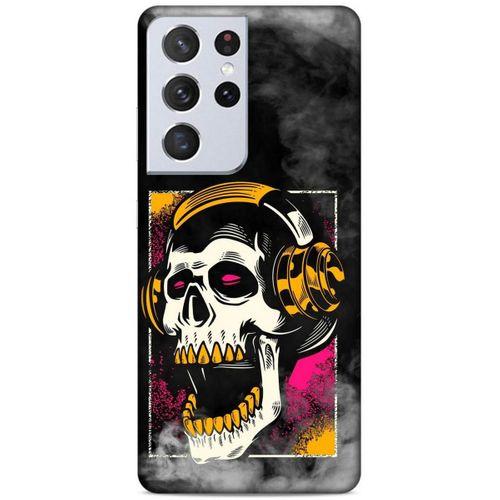 Lopard Samsung Galaxy S21 Ultra Uyumlu Kılıf Tattoo's (10) Full Koruma Kılıfı Turuncu