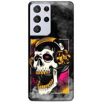 Lopard Samsung Galaxy S21 Ultra Uyumlu Kılıf Tattoo's (10) Full Koruma Kılıfı Turuncu