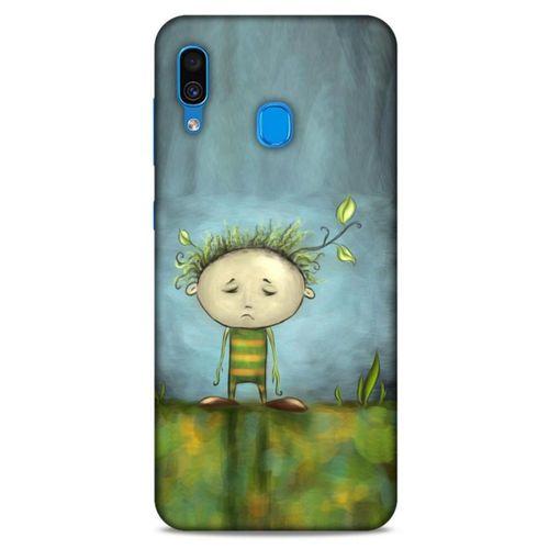 Samsung Galaxy A30 Kılıf Depresyon (23) Ultra Koruma Kılıfı Siyah Gri