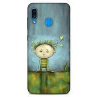Samsung Galaxy A30 Kılıf Depresyon (23) Ultra Koruma Kılıfı Siyah Gri