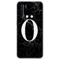 OPPO Oppo A91 Kılıf HD Desen Baskılı Arka Kapak - Siyah Mermer Desenli Ö Harfi