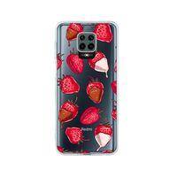 Redmi Note 9 Pro Çikolatalı Çilek Tasarımlı Premium Şeffaf Silikon Kılıf