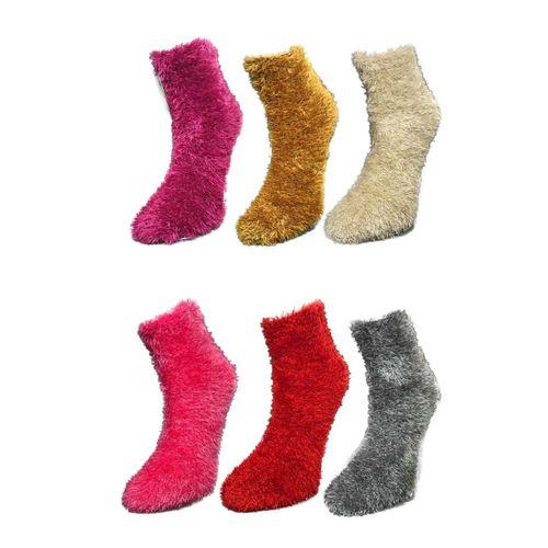 6 Adet Dikişsiz Tüylü Sıcak Tutan Ev Çorabı