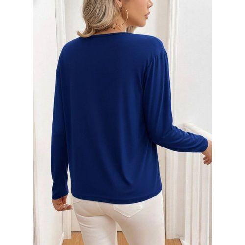 Kadın Uzun Kollu V Yakalı Viskon Iki Iplik Bluz