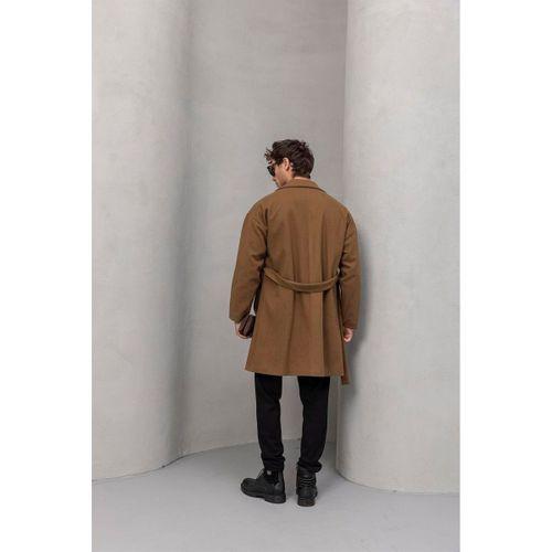 Carlo Oversize Kaşe Kumaş Yan Cepli Kışlık Erkek Kaban - Camel