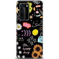 Huawei P40 Pro Kılıf HD Baskılı Kılıf - Happy Day + Tam Ekran Koruyucu