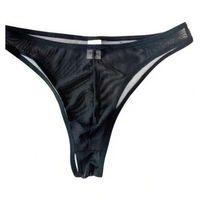 Erkek  Biyeli Siyah Transparan Brazillian Slip