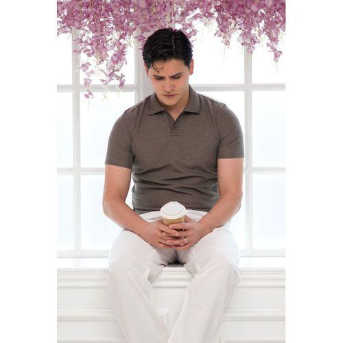 Slimfit Spor Örgü Kumaş Tek Düğme Polo Yaka T-shirt