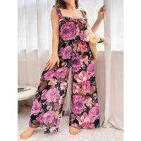 Özel Tasarım Büyük Beden Çiçek Desenli Bol Kesim 2'li Pijama Takımı