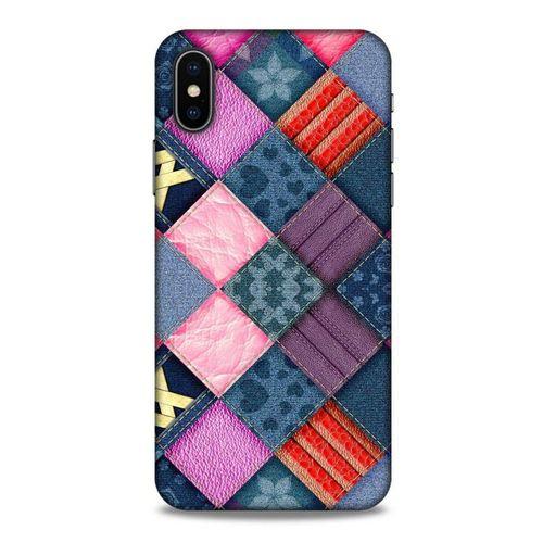 Apple Iphone X Kılıf Patchwork (39) Liquid Crystal Kılıf Şeker Pembe Bordo