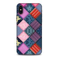 Apple Iphone X Kılıf Patchwork (39) Liquid Crystal Kılıf Şeker Pembe Bordo