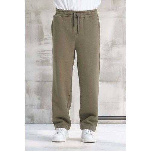 Baggy Kalıp 3 İplik Şardonlu Erkek Eşofman Altı - Avcı Yeşili