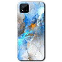 Realme C11 Kılıf HD Desen Baskılı Arka Kapak + Temperli Cam - Mavi Buzul