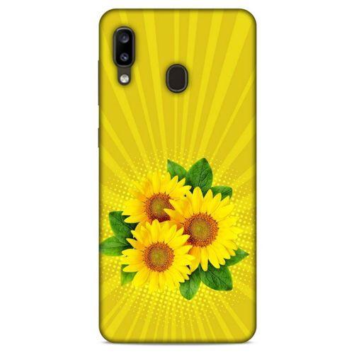Lopard Samsung Galaxy A20 Uyumlu Kılıf Bahar (16) Kalın Kılıf Ayçiçek