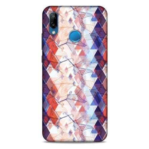 Huawei P20 Lite Kılıf Pastel Renkler (3) Kapak Kırmızı Lacivert