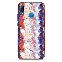 Huawei P20 Lite Kılıf Pastel Renkler (3) Kapak Kırmızı Lacivert