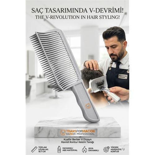 Kuaför Berber V Dizayn Kavisli Kontur Kesim Tarağı 721919