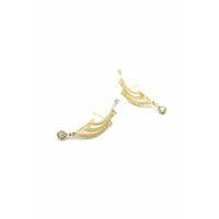 Taşlı Küpe - 14K Altın