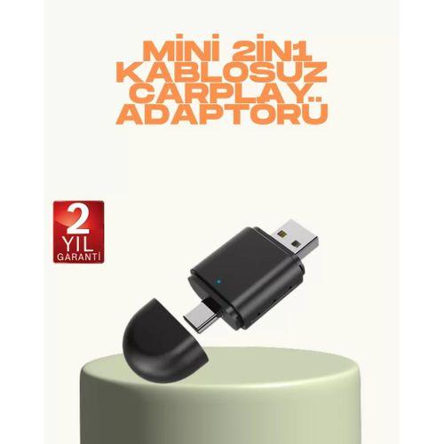 Kablosuz Carplay Ve Android Auto Adaptörü – Usb-a & Type-c Girişli Akıllı Dönüştürücü