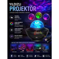 Galaxy Efektli Led Gece Lambası Projektörü Bluetooth Bağlantılı