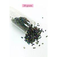 Kesme Cam Boncuk 2mm - 20 Gram - Parlak Alacalı -BNC304