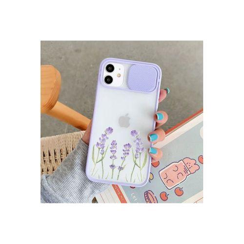 Mor Çiçekli iPhone 11 Kamera Korumalı Lila Telefon Kılıfı