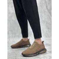 BA0324 İçi Dışı Hakiki Deri Rahat Taban Kahverengi Sneakers Casual Erkek Ayakkabı