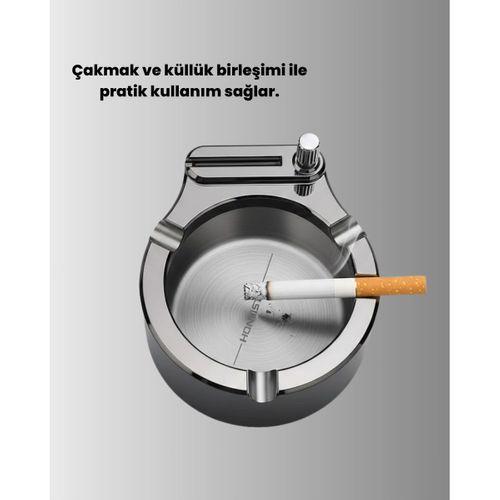 Metal Küllük Çakmaklı Masa Üstü Şık Tasarım