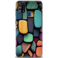 Samsung Galaxy M31 Kılıf HD Baskılı Kılıf - Renkli Taşlar + Tam Ekran Koruyucu