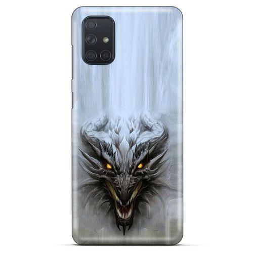 Samsung Galaxy M51 Kılıf Dragons (11) Tam Koruma Beyaz Ejderha