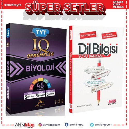 Paraf TYT IQ Biyoloji Deneme ve AKM Dil Bilgisi Soru Bankası Seti 2 Kitap