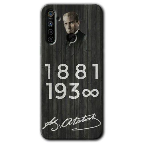 Realme 6i Kılıf HD Desen Baskılı Arka Kapak - Atatürk Ahşap İmza