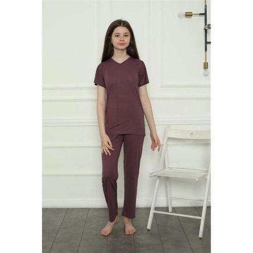 Kız Çocuk Penye Pijama Takım Mürdüm