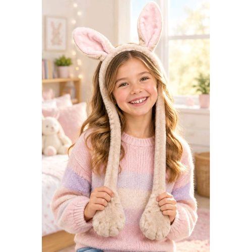 Lüks Renkli Figürlü Tavşan Peleş Peluş Kulaklık