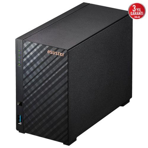 ASUSTOR AS1102TL, 1Gb DDR4 Ram, 2 Yuvalı (2x22TB Destek), 1x2.5GbE Network, USB 3.2, USB 2.0, Tower NAS (Yedekleme) Cihazı