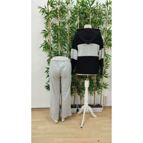 Kadın Uzun Kollu Kapşonlu önden Fermuarlı şardonlu Kaşkorse Bluz Ve Pantolon