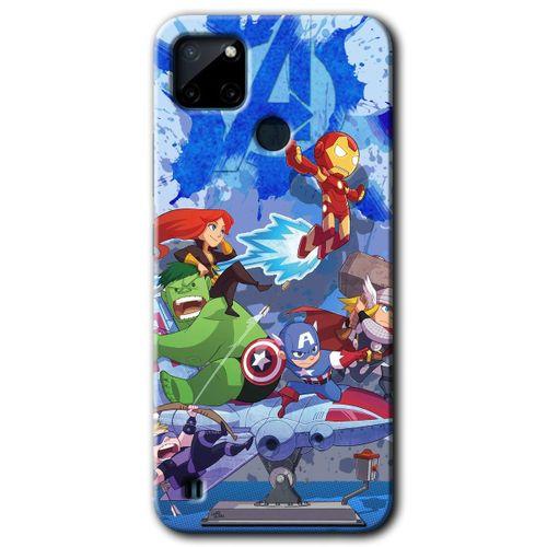 Potkal Hediye Fabrikası Realme C21 Kılıf HD Desen Baskılı Arka Kapak - Avengers Cartoon
