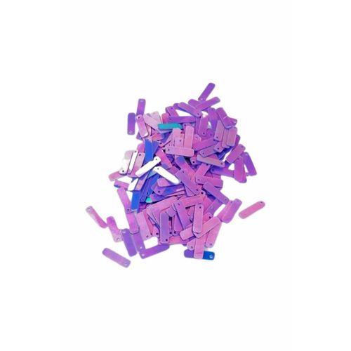 Mor 15 x 5 mm Dantel Oya Yazma Halhal Abiye Lazer Kesim Pul 200 adet / 8 gram