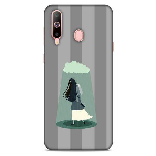 Samsung Galaxy A60 Kılıf Depresyon (20) Koruyucu Kılıf Bej Siyah
