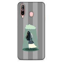 Samsung Galaxy A60 Kılıf Depresyon (20) Koruyucu Kılıf Bej Siyah